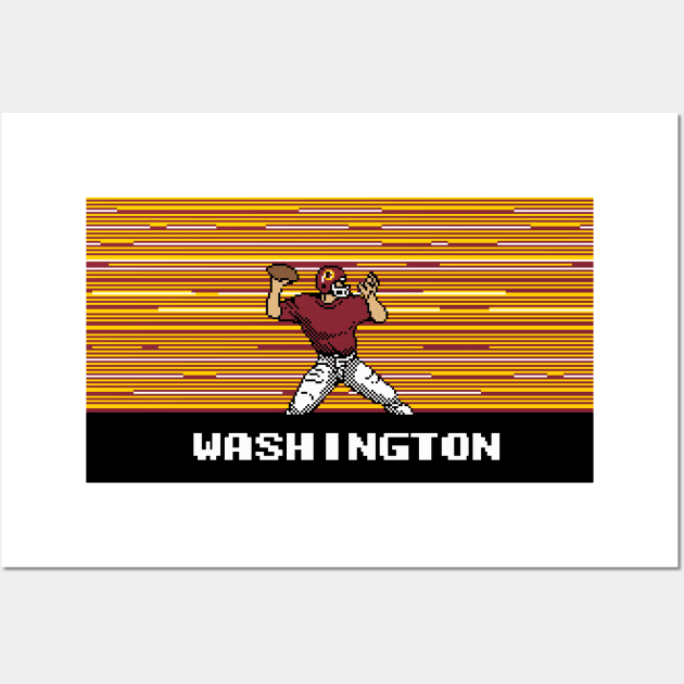 8-Bit Quarterback - Washington Wall Art by The Pixel League